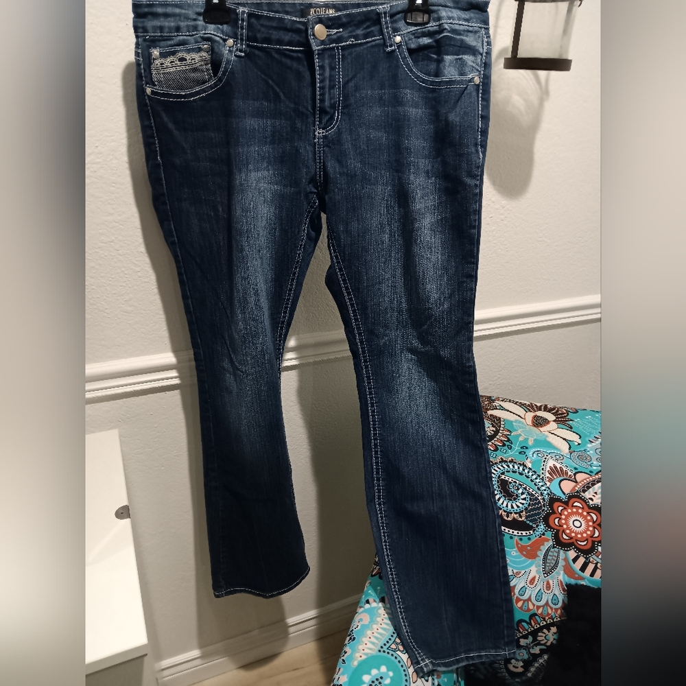 ZCO Bootcut Jeans with Stonewashed Texture